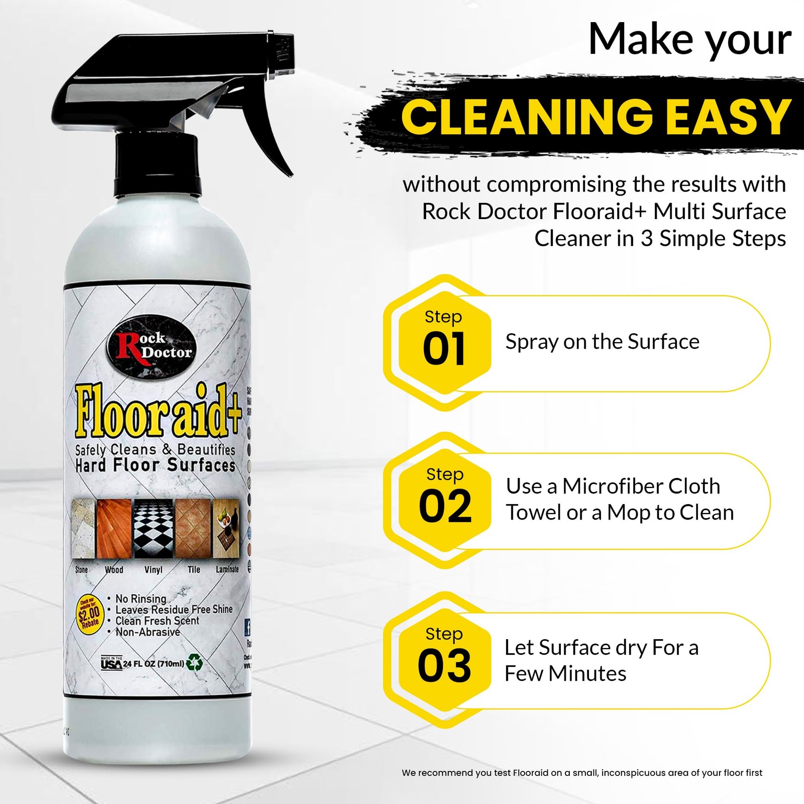 Flooraid+ Hard Floor Cleaner, Multi-Surface Formula for Tile, Stone, Laminate…