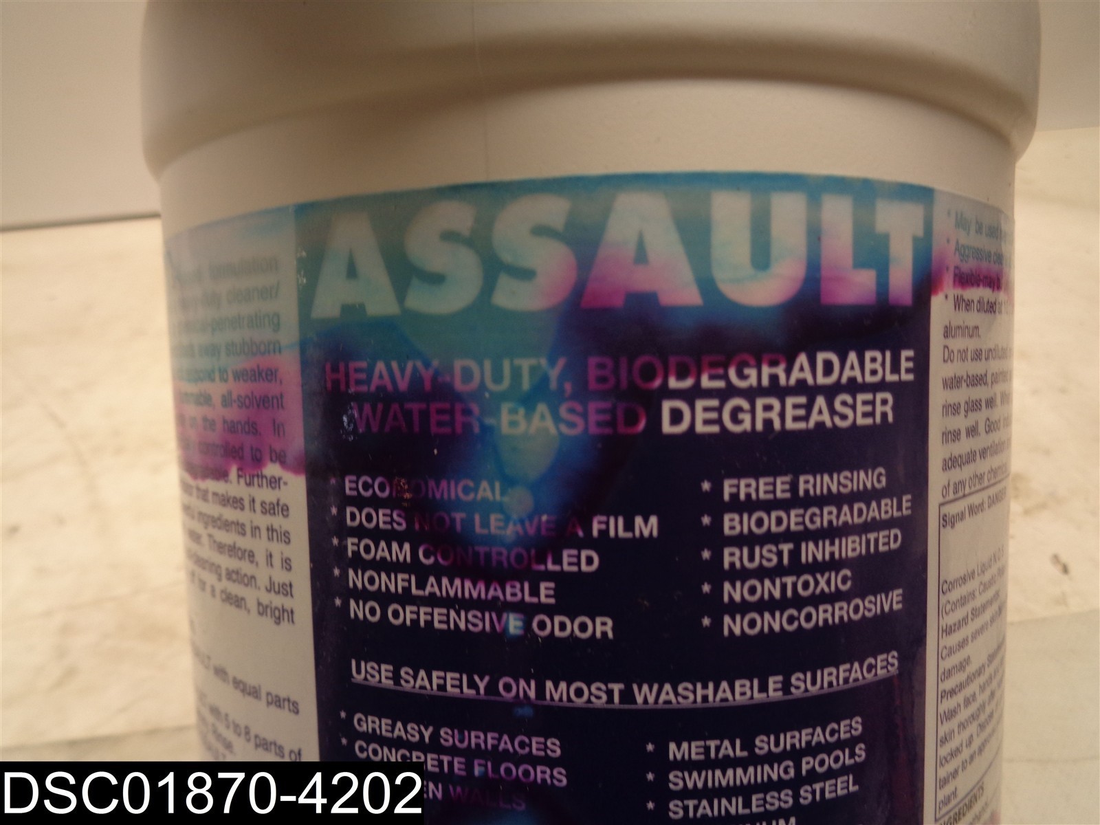 QTY=2Gal (2 X 1Gal) Assault Heavy Duty Biodegradable Water Based Degreaser