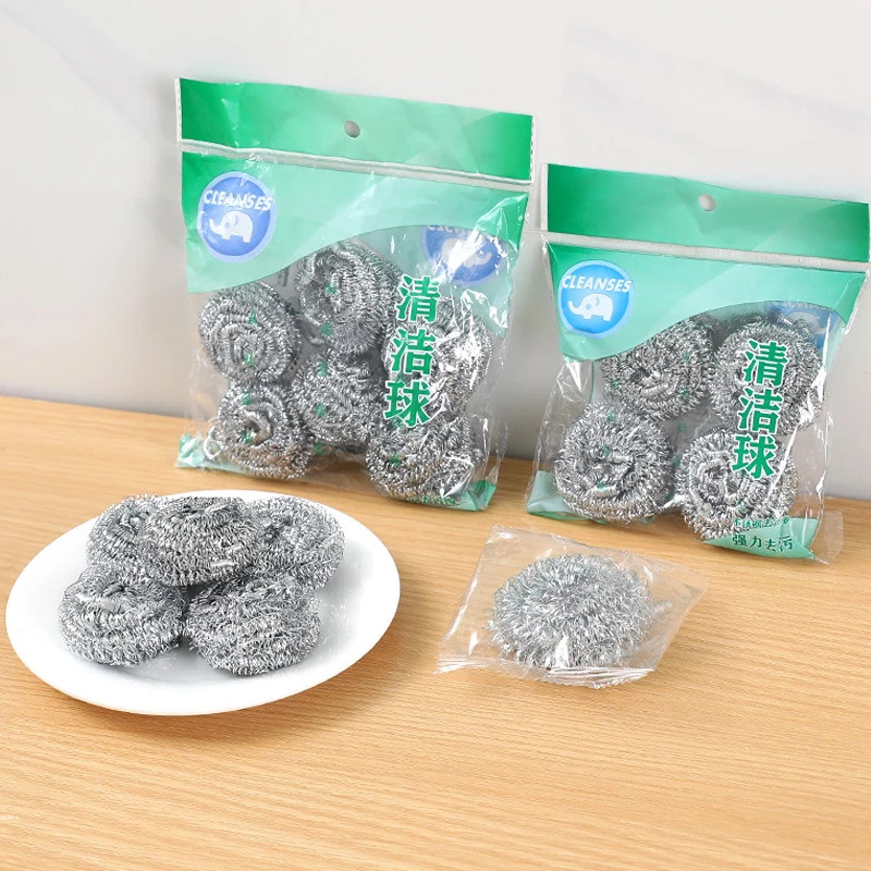 Steel Wire Cleaning Ball Brushes Household Cleaning Products Dishwashing Sponges
