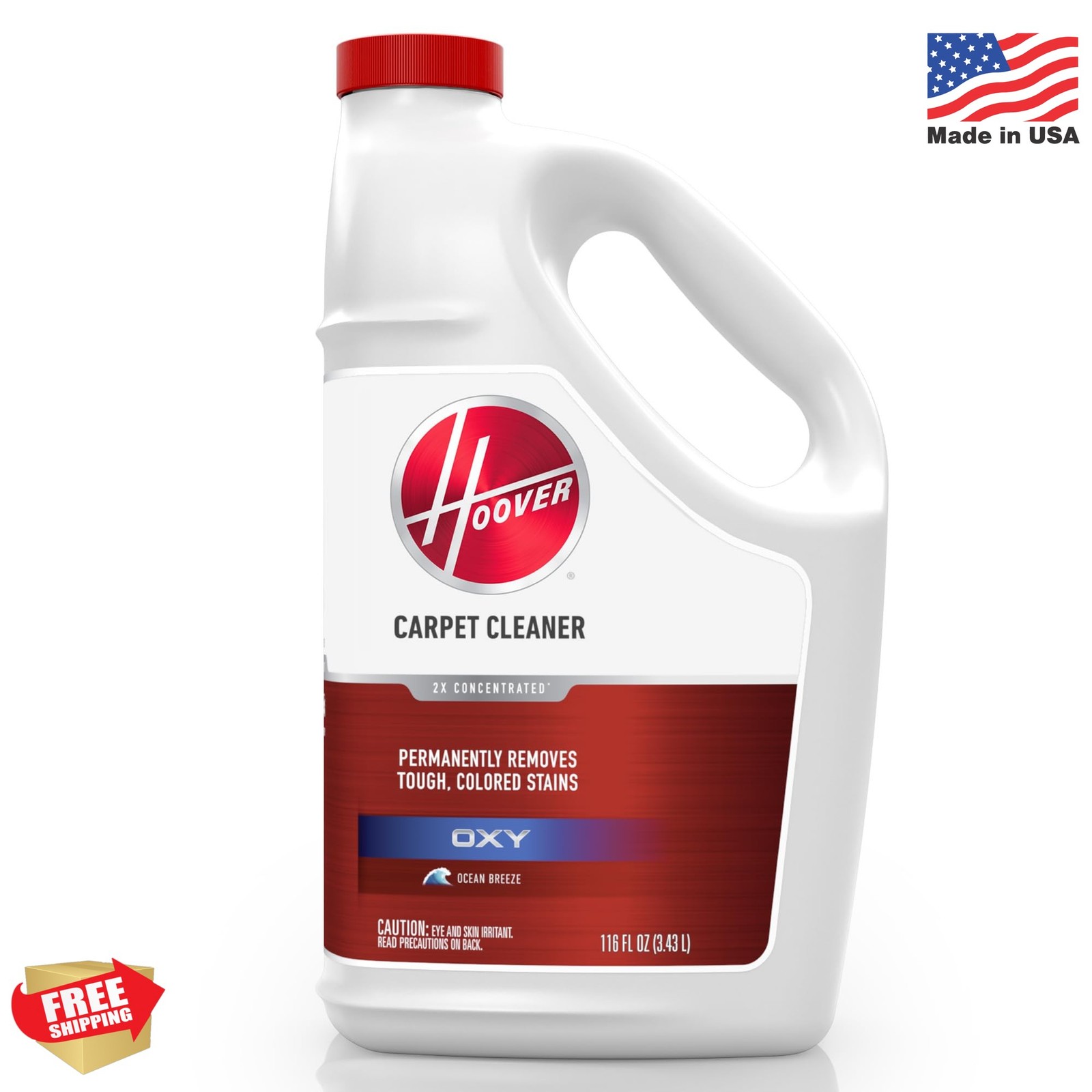 Hoover Oxy Carpet Cleaner Solution, 116 oz., Ocean Breeze Scent, Deep Cleaning C