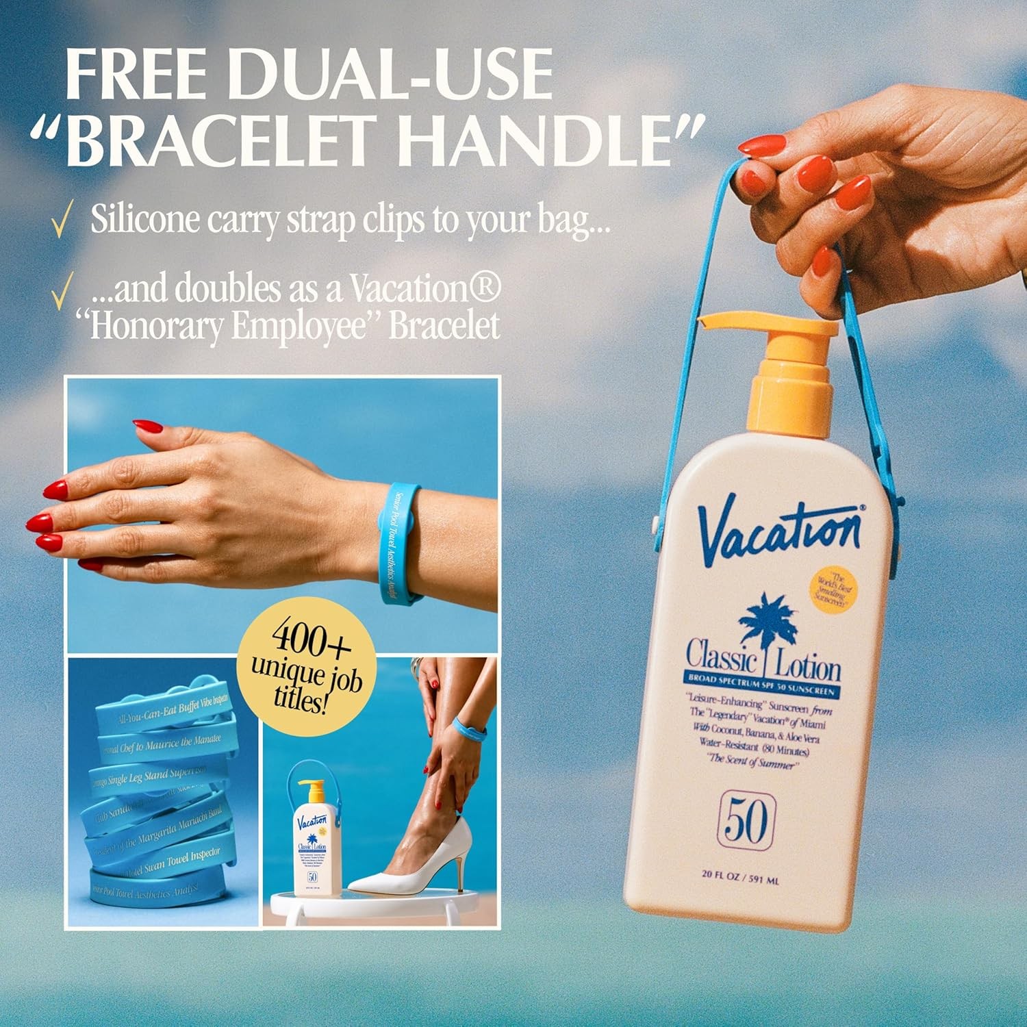 Vacation Classic SPF 50 Sunscreen Lotion, 20 Fluid Ounces – Invisible, No Whit