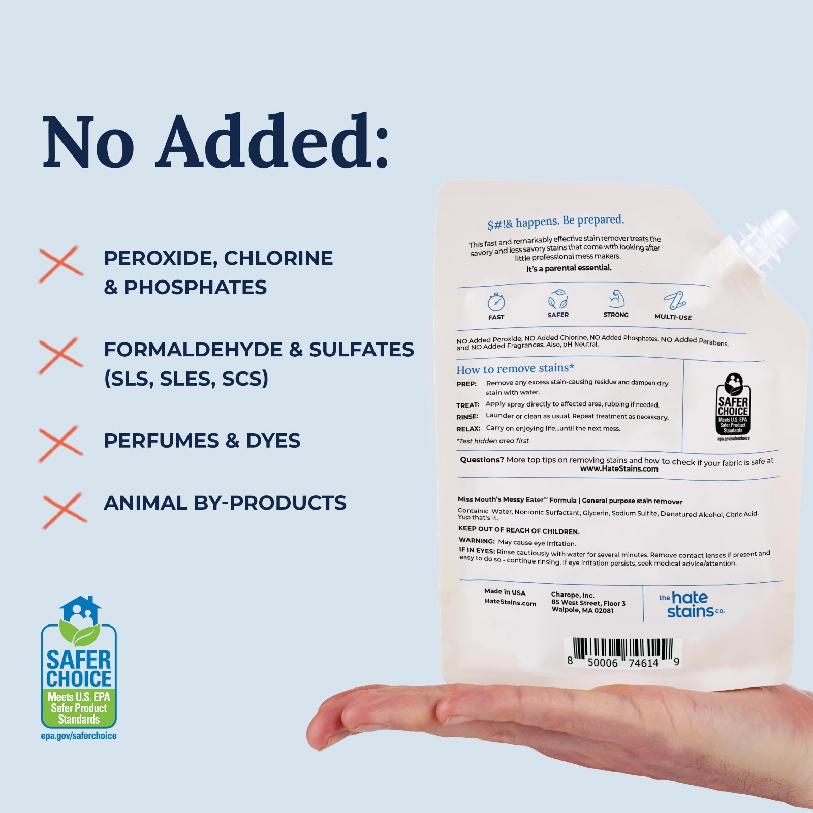 Messy Eater Stain Remover 4oz Spray & 16oz Refill – Baby Clothes, Carpet Cleaner