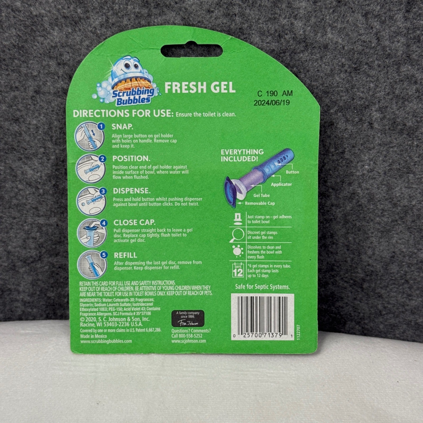 Scrubbing Bubbles Fresh Gel Toilet Cleaning Stamp Starter Pack Lavender