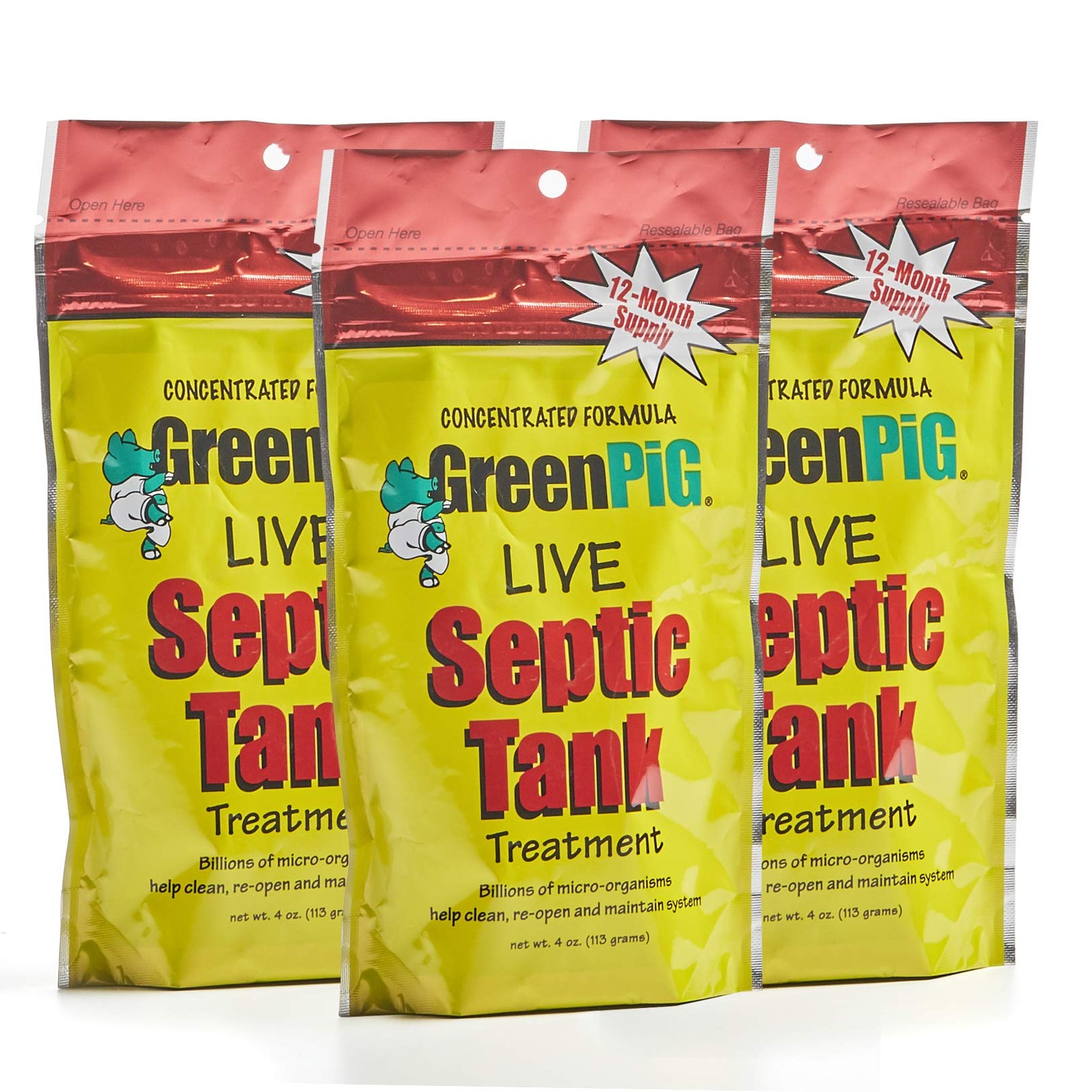 GREEN PIG Septic Tank Treatment – 12 Pods, Septic Safe Clog Remover, Prevents…
