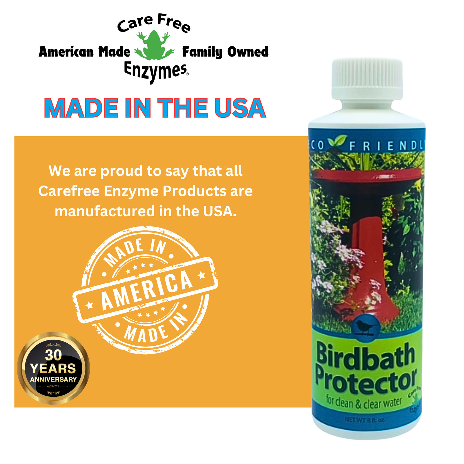 Natural Bird Bath Protector | Keeps Water Clean & Safe for Birds | 4 oz & 8 oz