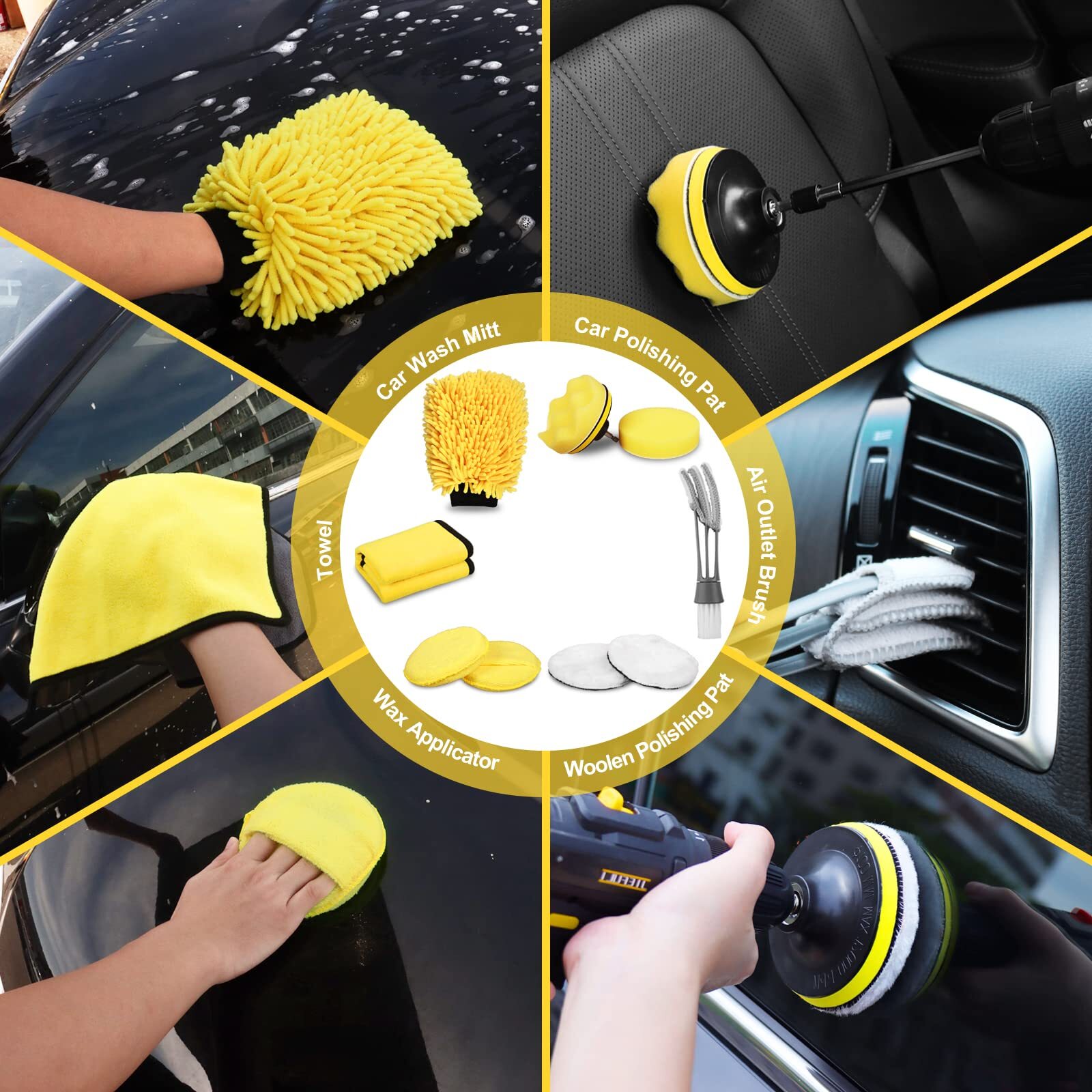 27pcs Car Detailing Kit Car Detailing Brush Set Auto Detailing Drill Brush Set C