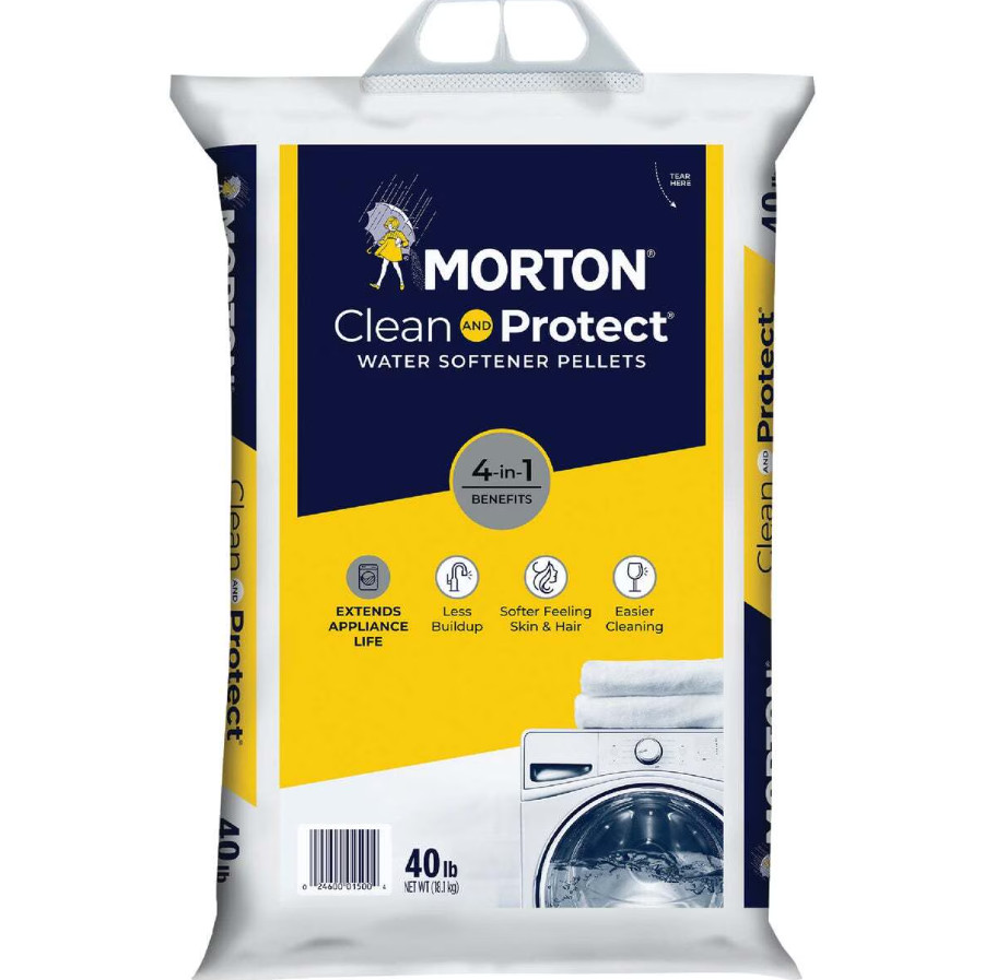 (4 pack) Morton Clean and Protect Water Softener Salt Pellets, 40 lb