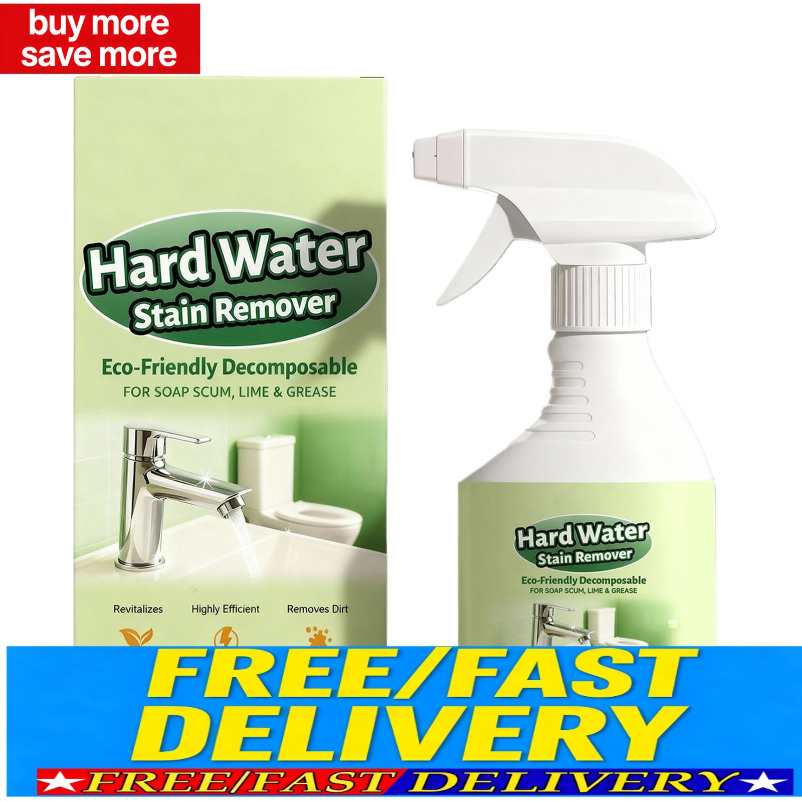 SCUM BUM Hard Water Remover Shower Cleaner For Shower Glass Toilet 237ML
