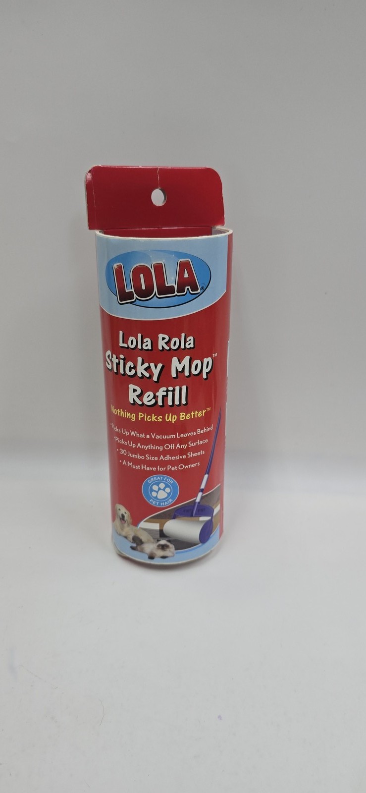 Lola Rola Sticky Mop Refill #902 – 30 Jumbo Adhesive Sheets for Pet Hair & Home