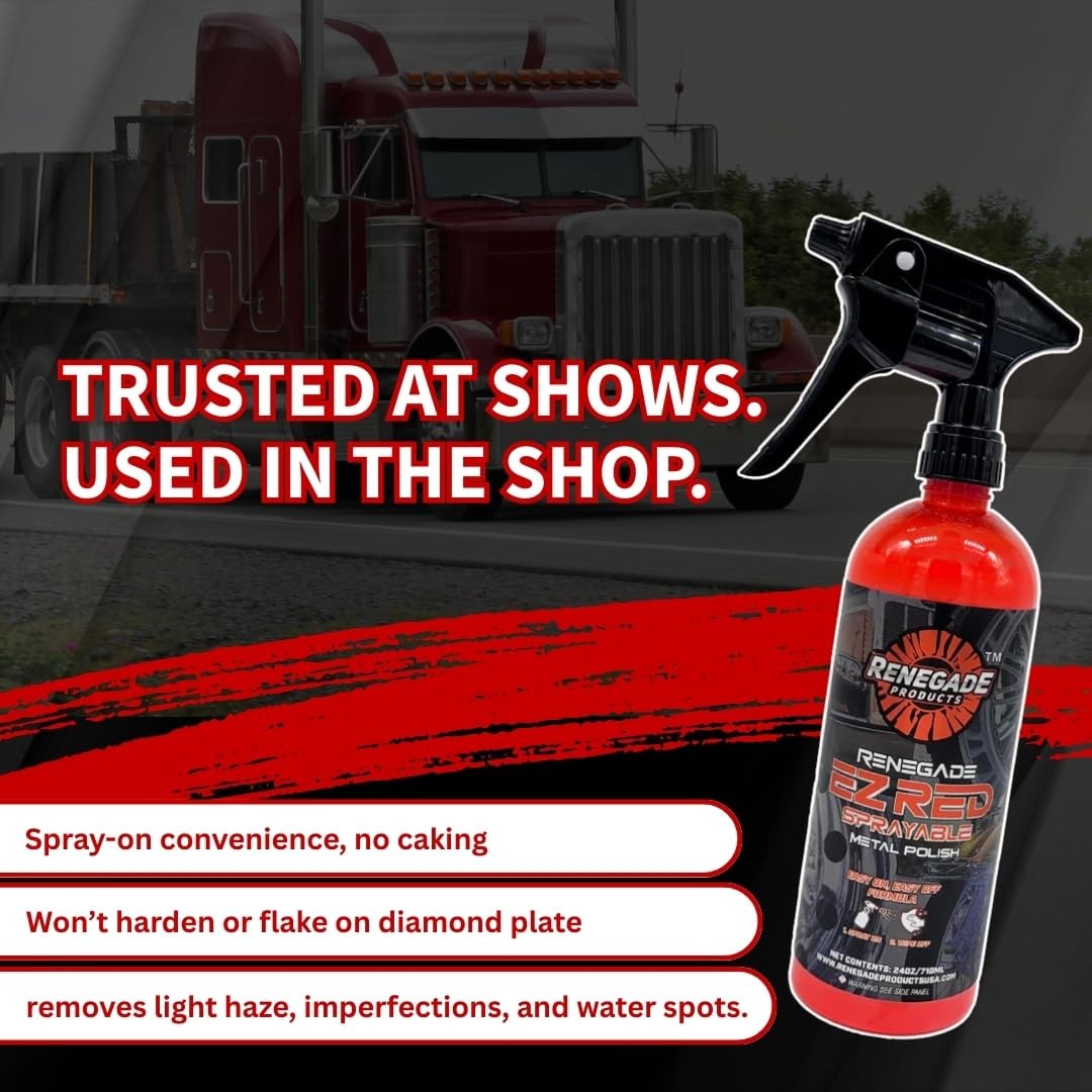 EZ Red Sprayable Metal Polish & Cleaner for Chrome, Aluminum, Stainless Steel