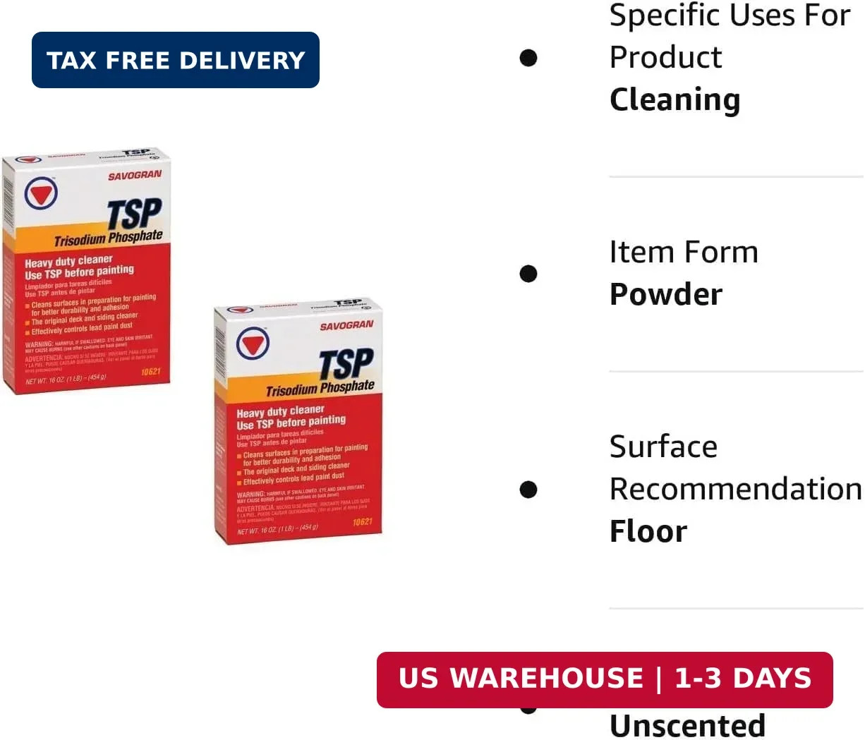 10621 Trisodium Phosphate (TSP) 1LB (16oz) (Pack of 2)