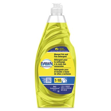 P&G Dawn® Professional Manual Pot/Pan Dish Detergent, Lemon, 38 oz Bottle, 8/CTN