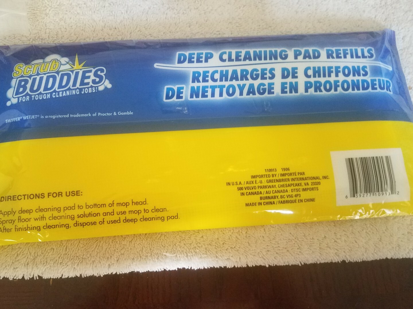 Scrub Buddies Fits Swiffer WetJet Mop 3 pack upc 639277109132