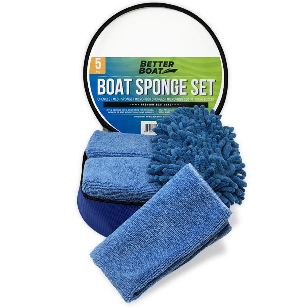 Boat Cleaner and Car Wash Sponges, Non-Scratch Microfiber Sponge and Wash Clo…