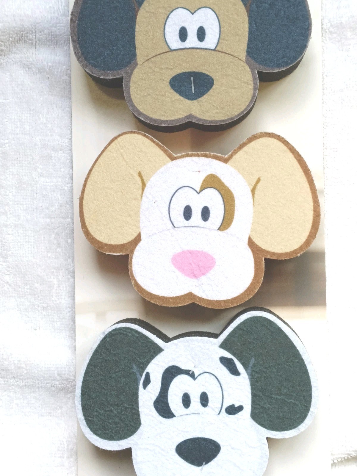 Joie Woof Sponges Dogs 3-Pack Scrubbing Wiping Household Kitchen Cleaning NEW