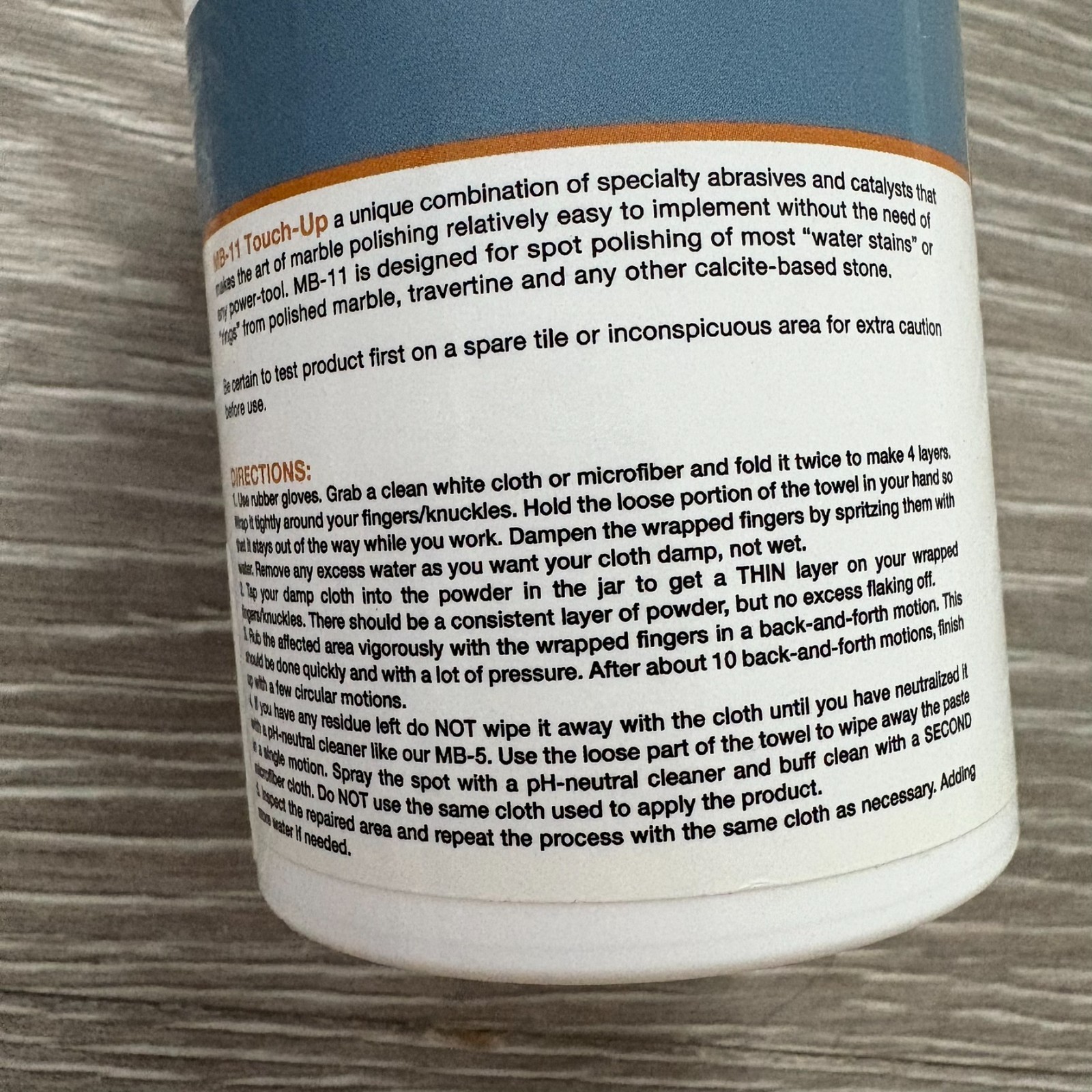 NWB MB Stone Care MB-11 Touch Up Etch Remover Polishing Marble Powder 8 oz