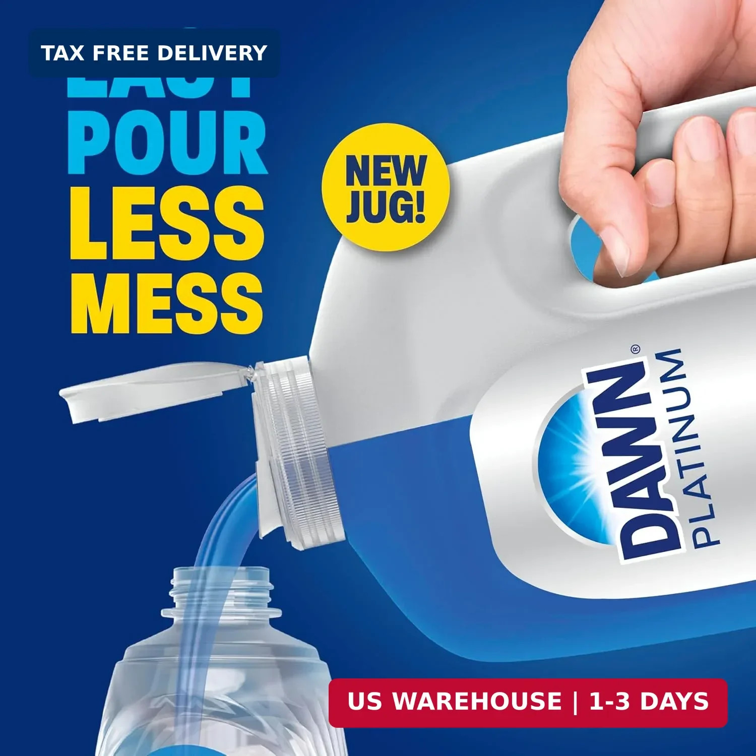 Dawn Platinum Dish Soap, Fresh Rain Scent Liquid Dishwashing Detergent, Powerful