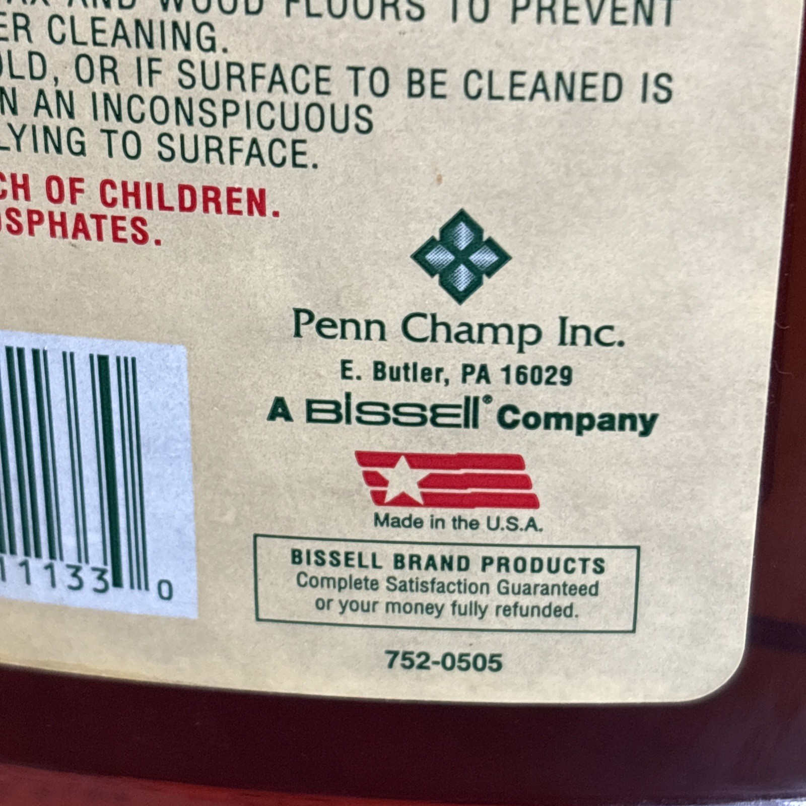 Bissell Natural Vegetable Oil Soap Wood Cleaner 32fl oz Discontinued 75% Full