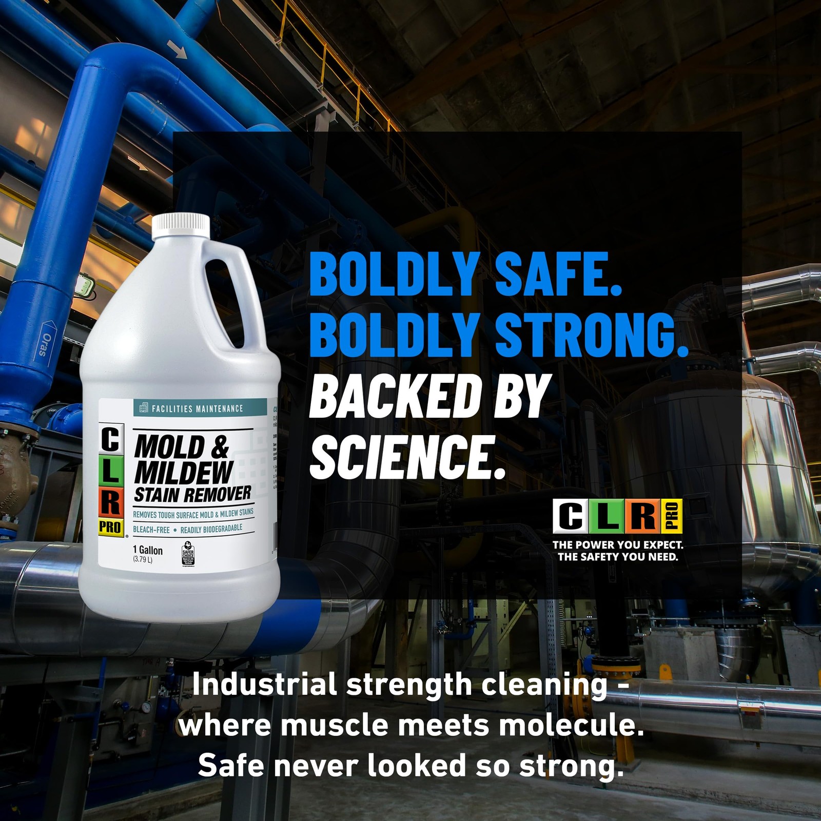 CLR PRO Heavy Duty Bleach-Free Mold and Mildew Stain Remover, 1 Gallon Bottle…