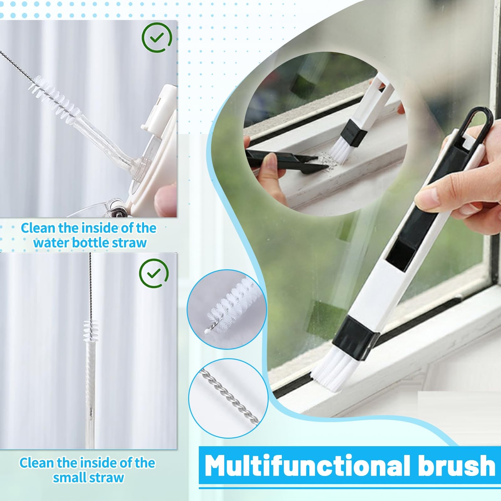 16Pcs Crevice Cleaning Brush Set Hard Bristle Scrub Brushes for Deep Cleaning