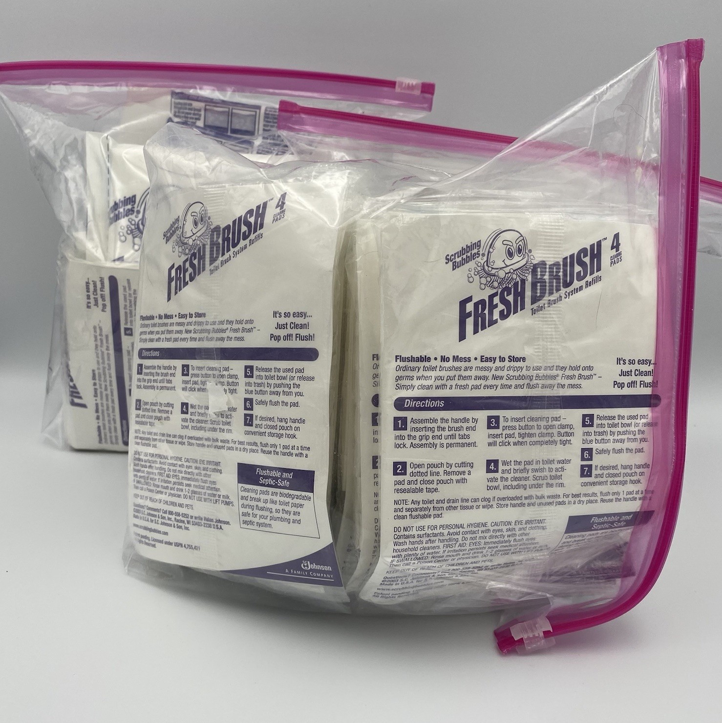 116 ct Scrubbing Bubbles FRESH BRUSH Flushable Pads Toilet Cleaning Refill Heads