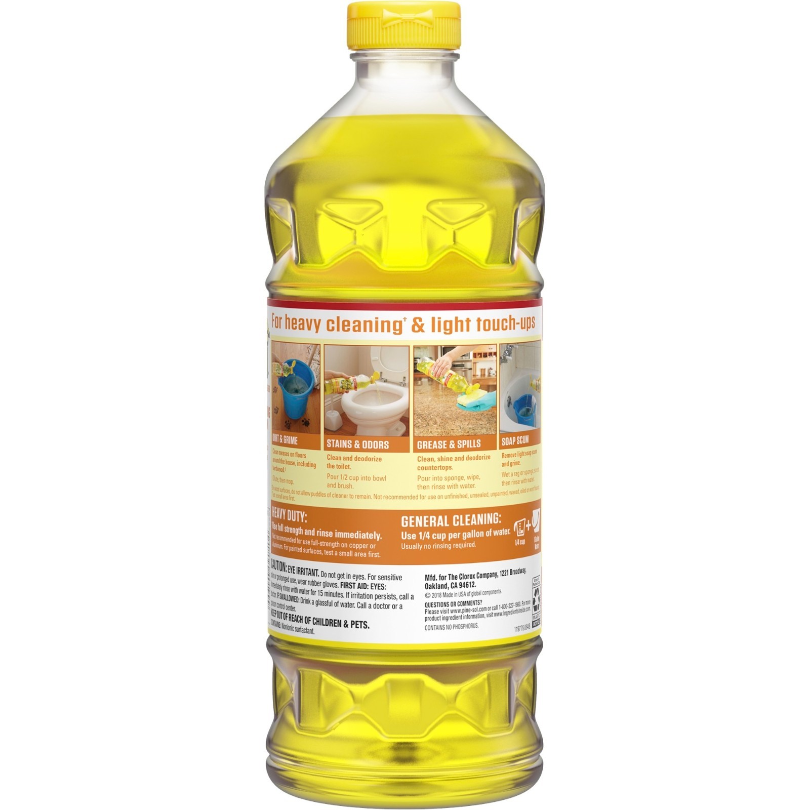 2 x Pine-Sol Multiple Surface Cleaner 4X Cleaning Action, Lemon Scent – 60 Oz.