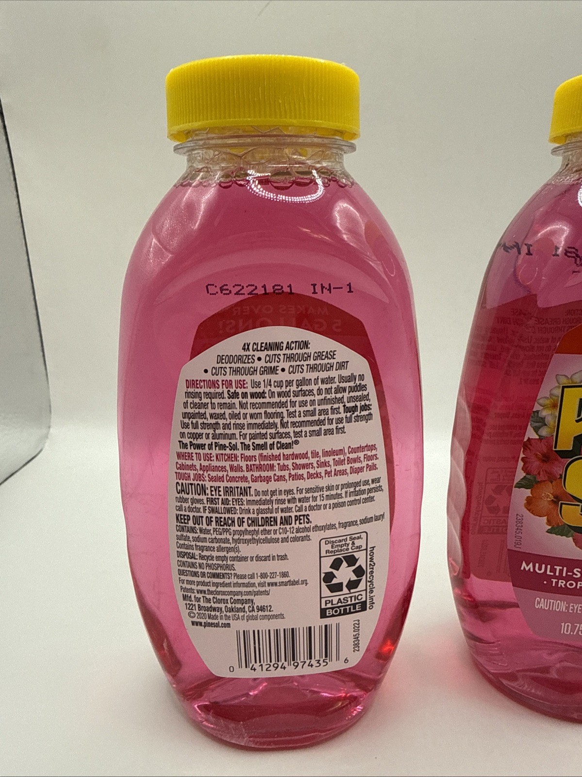 Pine-Sol Multi-Surface Cleaner – Tropical Flowers, 10.75 Fl Oz (2-Pack, 21.5 oz)