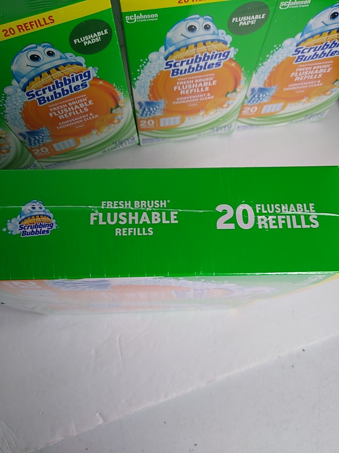 6x SEALED Scrubbing Bubbles Freah Brush Flushable Refills Citrus 20 Refill Box