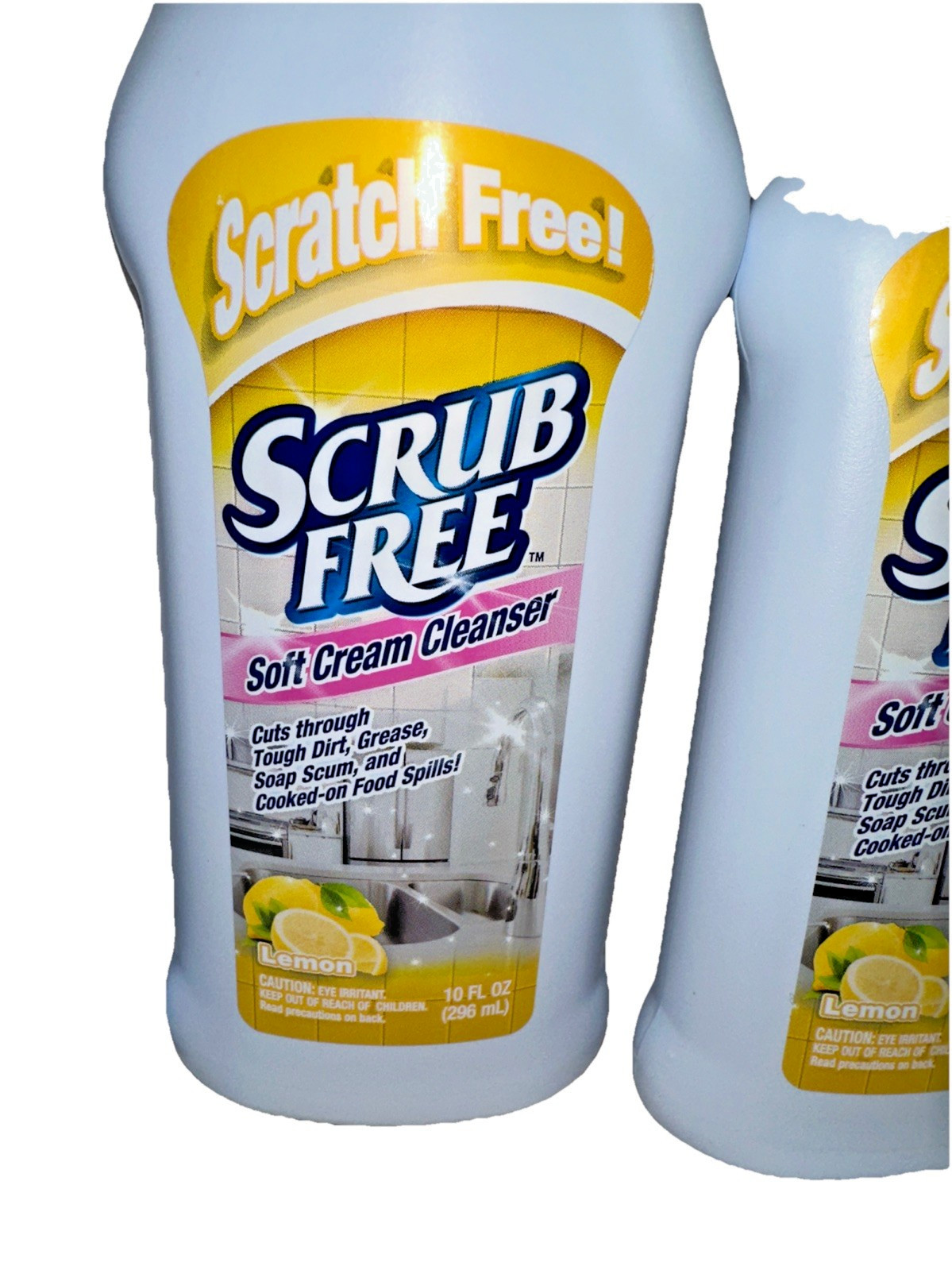 3) PK Scrub Free Cream Cleaning Cleanser Scratch Free & Lemon Scent 10 oz Each