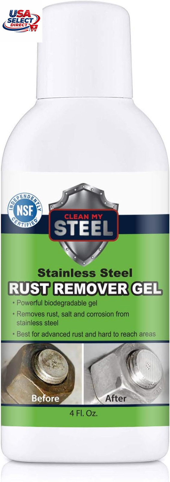 Biodegradable Stainless Steel Rust Remover Gel – 3 Sizes Available