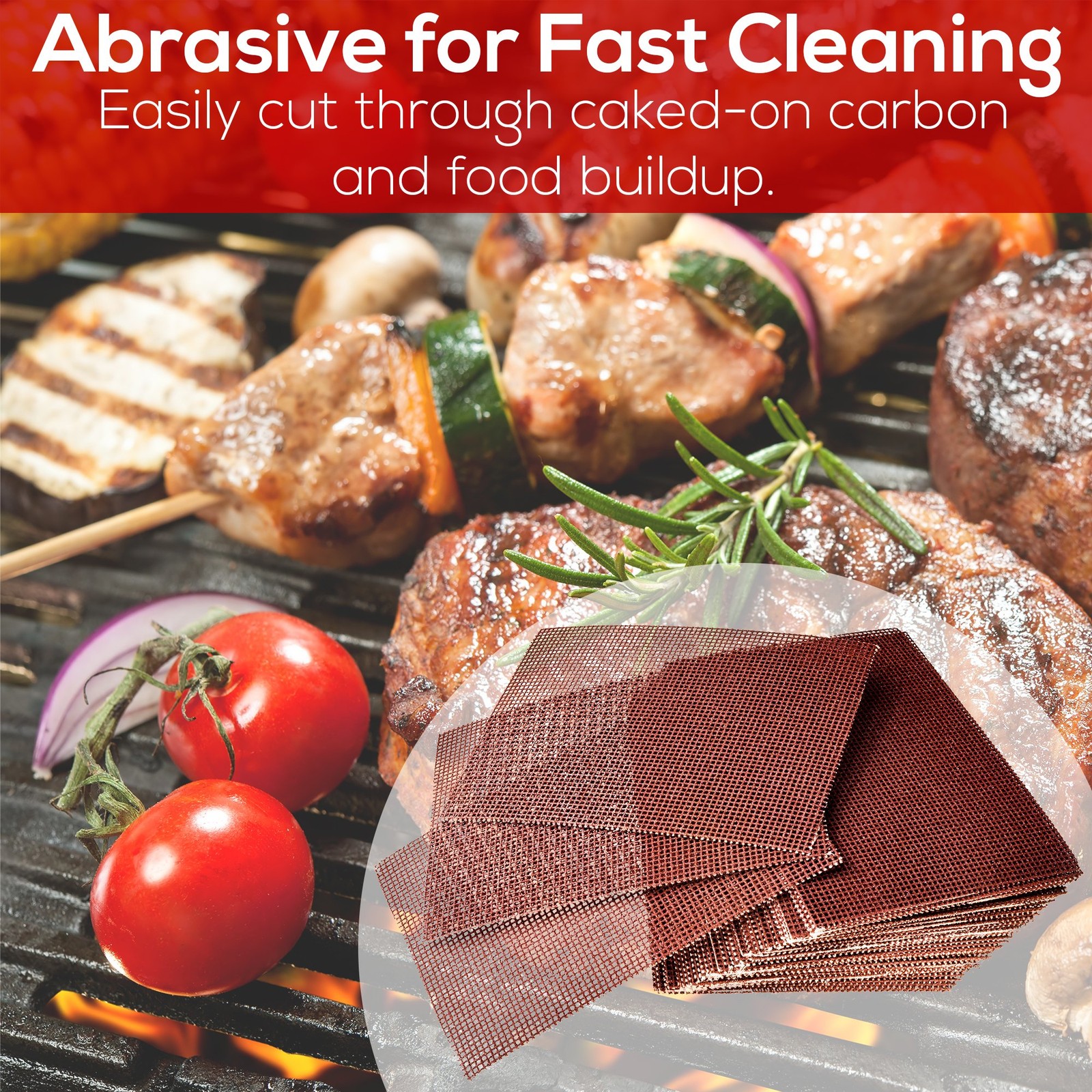 Pro-Grade Grill Screens 40 Pack. Scrub Away Burnt-On Grease & Carbon. Abrasiv…