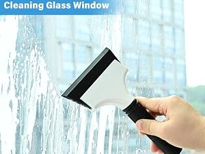 2PCS Small Rubber Squeegee Ice Scraper Window Shower Squeegee,Auto Water Blade