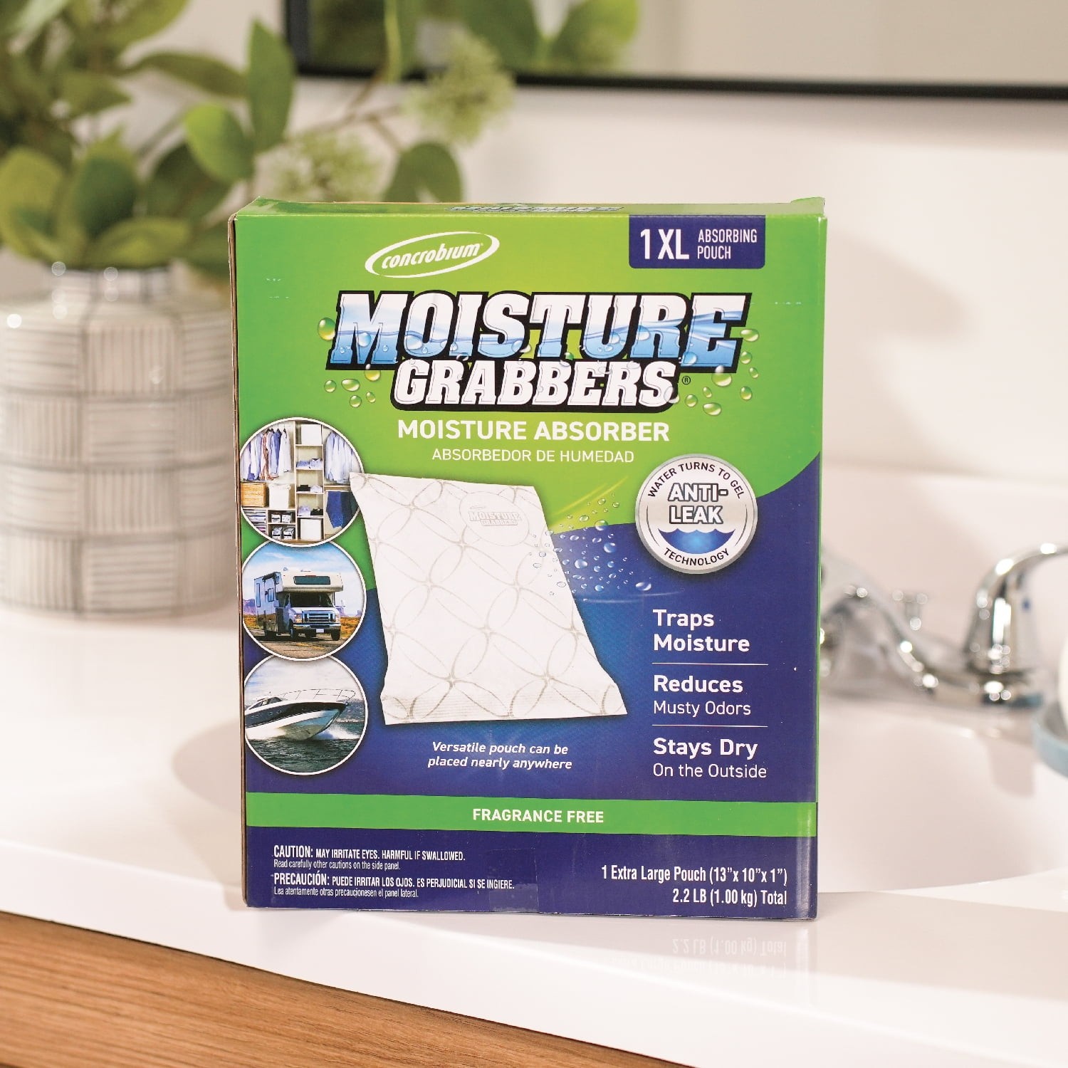 Moisture Grabbers Humidity Absorbing Crystal Pouch , 1 Extra Large Pouch