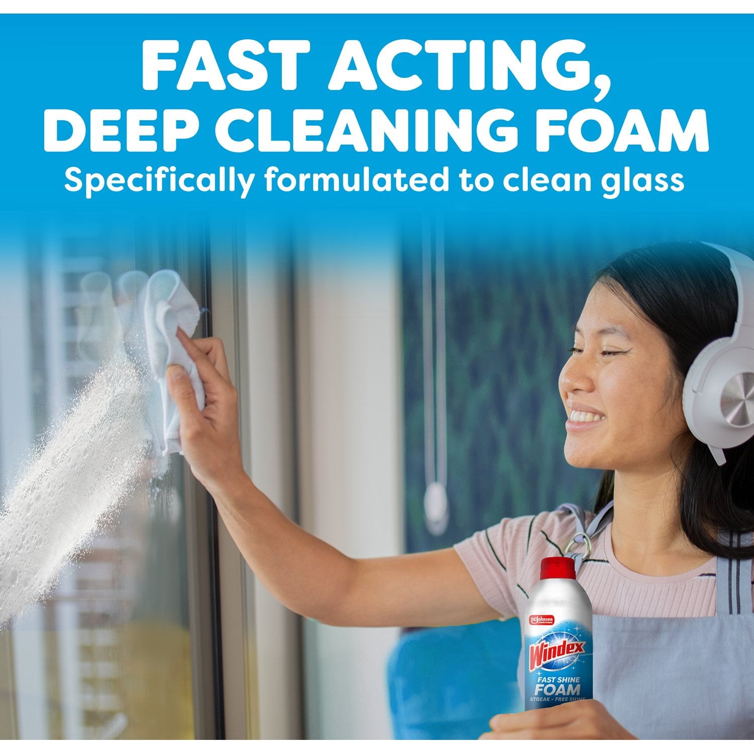 4/8/12 pack Windex Fast Shine Foam Glass Cleaner, Aerosol Cleaning Spray, 19 oz.