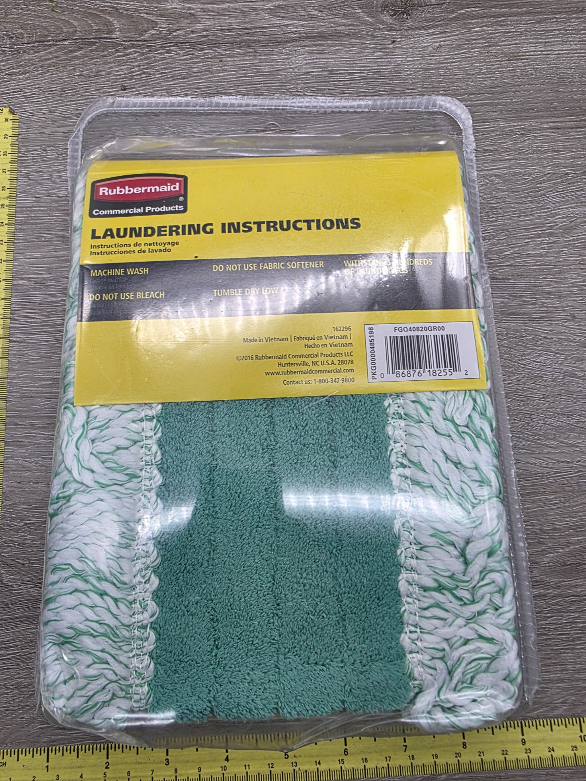 RUBBERMAID Microfiber Dust Mopping Pad #FGQ40820GR00