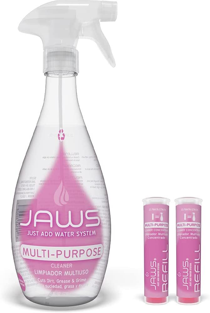 2 PK JAWS Foaming Bathroom Cleaner Bottles W 2 Refill Pods Refillable Cleaning