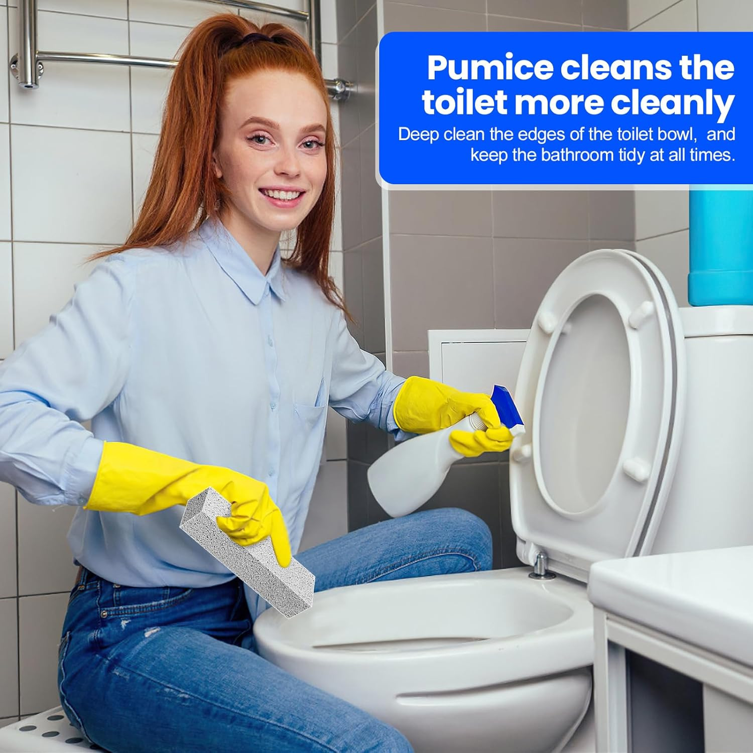 6 Pack Pumice Stone Toilet Bowl Cleaner, Pumice Stone for Cleaning, Powerfully C