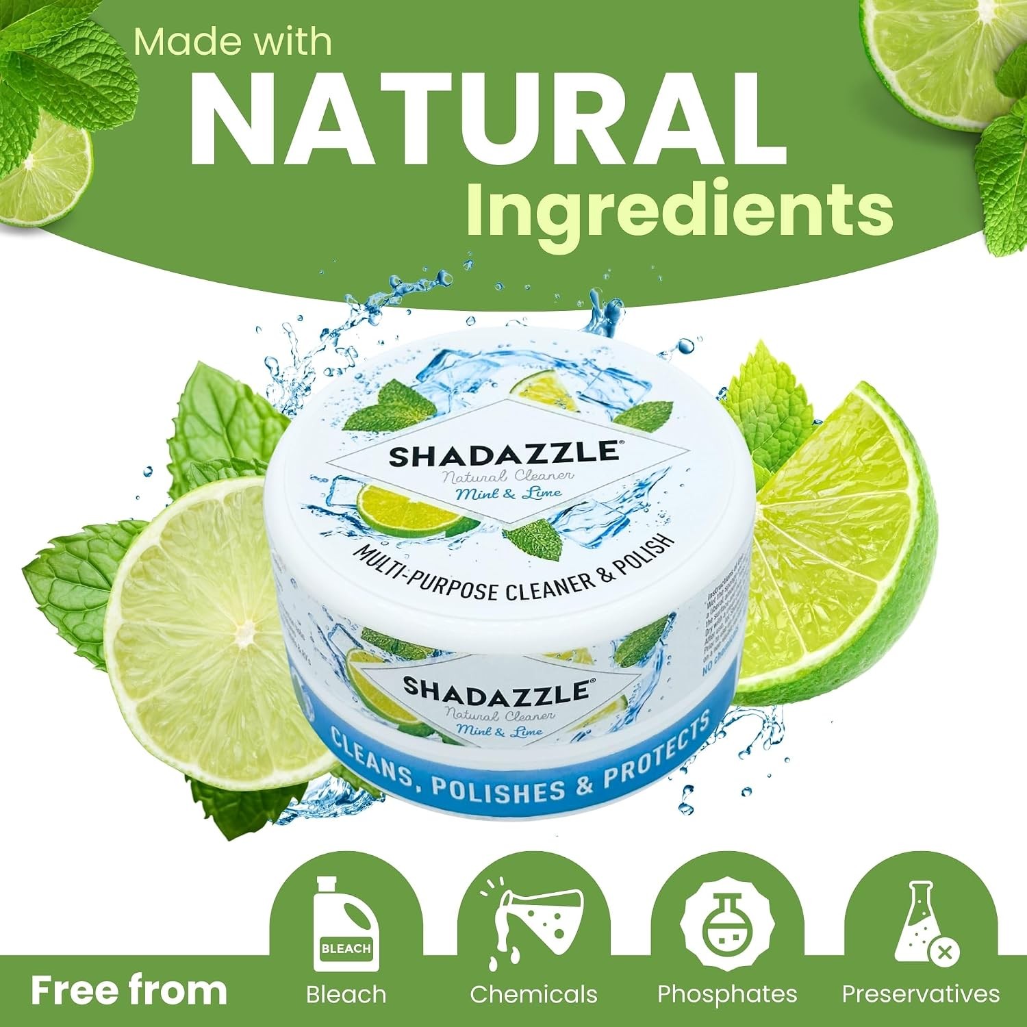 Eco Friendly Natural All Purpose Cleaner Polish Multi Use Non Toxic Mint Lime
