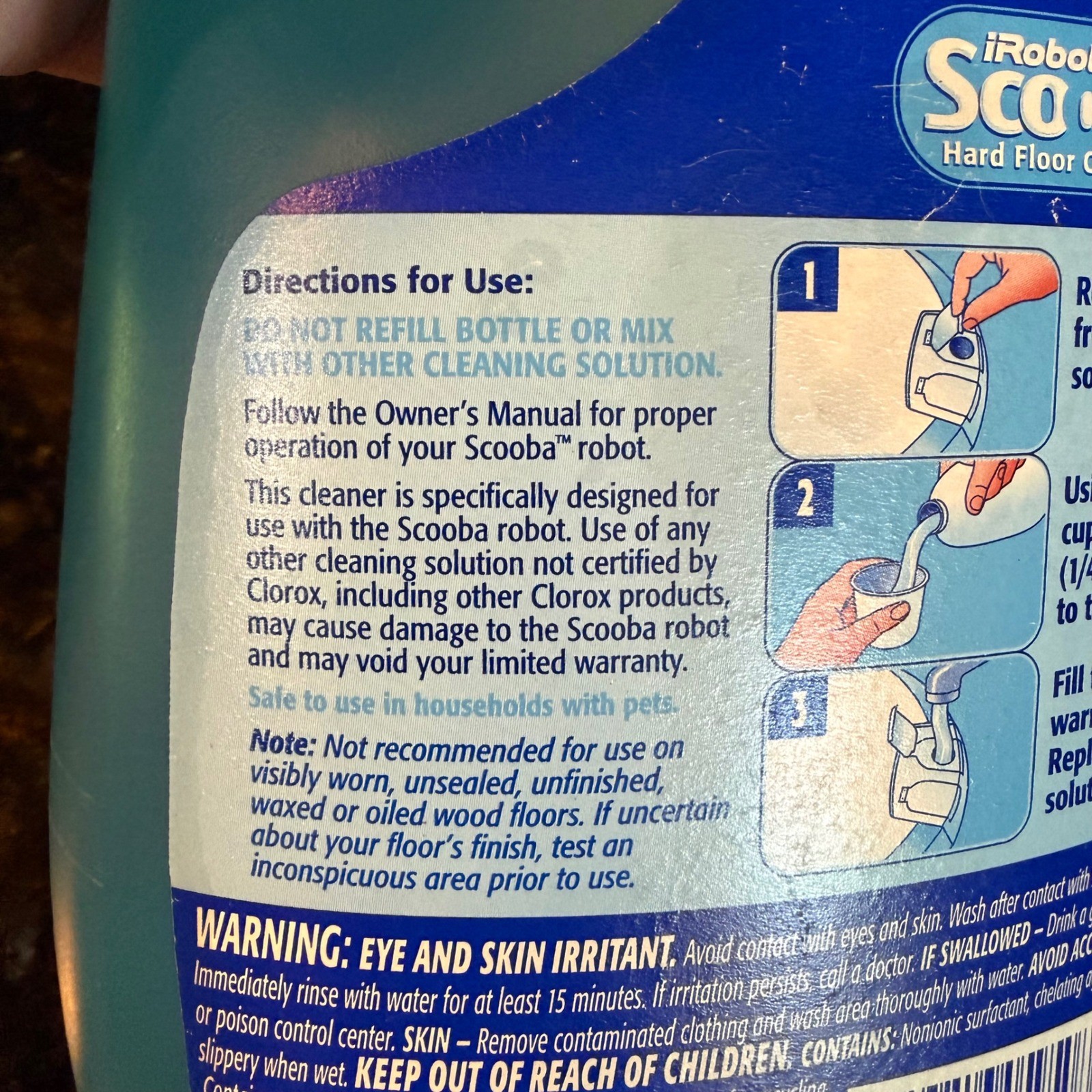 Lot of 2 Clorox iRobot Scooba Hard Floor Cleaner 32oz Sealed Hardwood 1 Quart