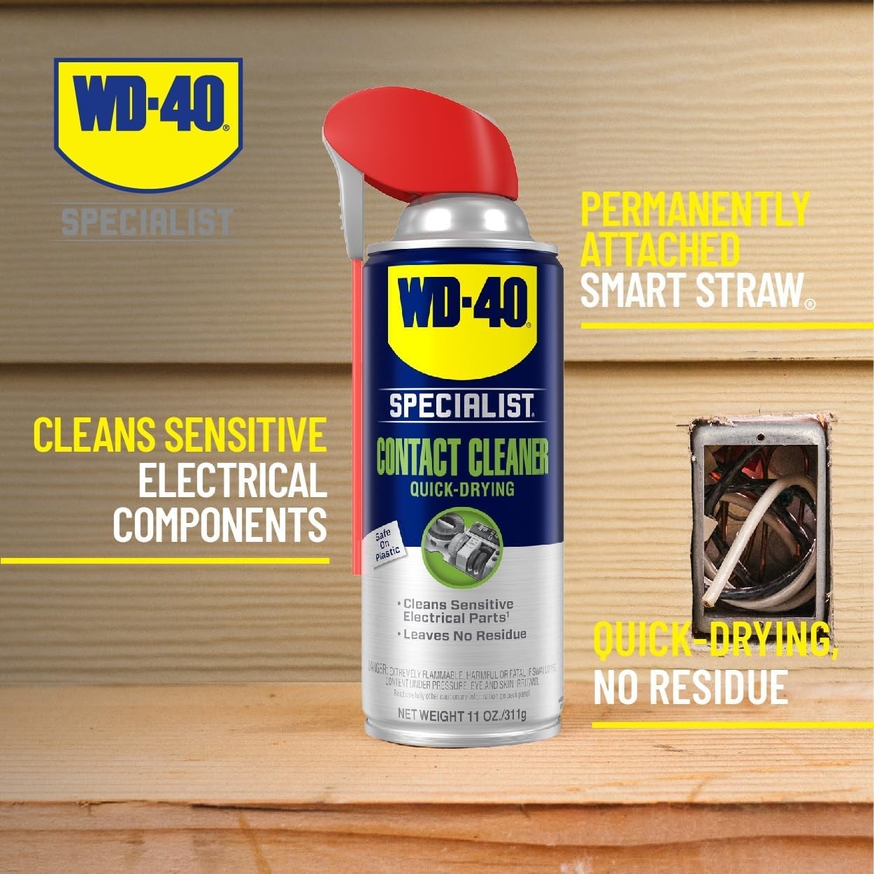 Residue-Free 11oz Specialist Contact Cleaner Spray for Safe Electrical Cleaning