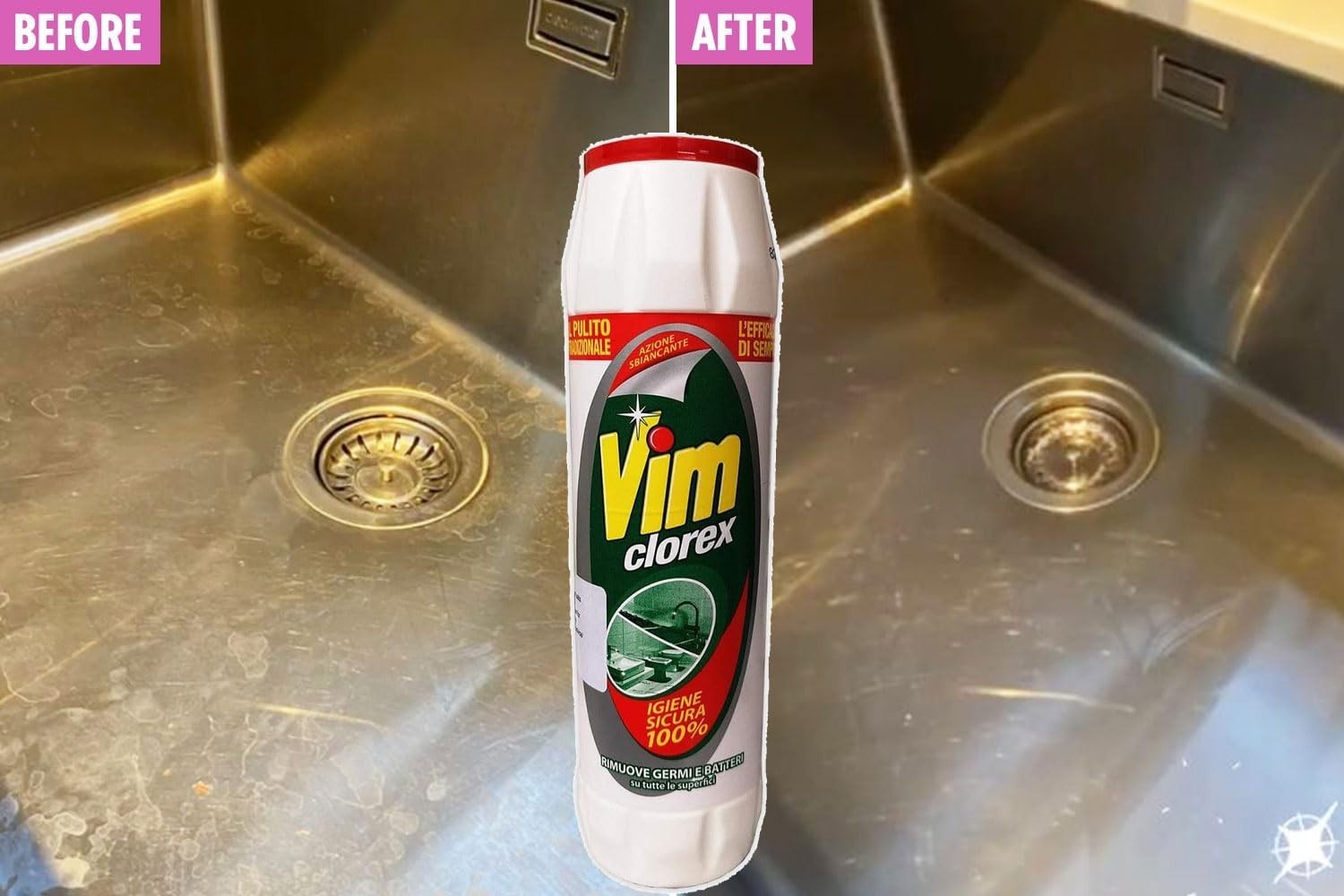 VIM Clorex Scourer Extra Whitening Bleach Powder Removes Grease & Stains 750g