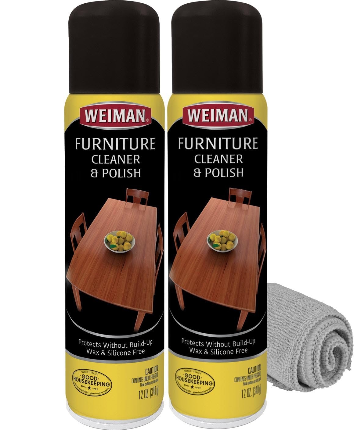Wood Furniture Cleaner & Polish – Cleans, Shines & Protects – 2 Pack + Microfibe