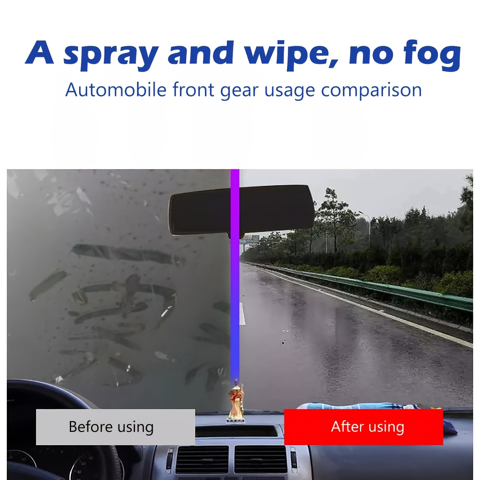Anti-Fog Spray for Car Glass Helmets Mirrors Windshield Defogger Clear View