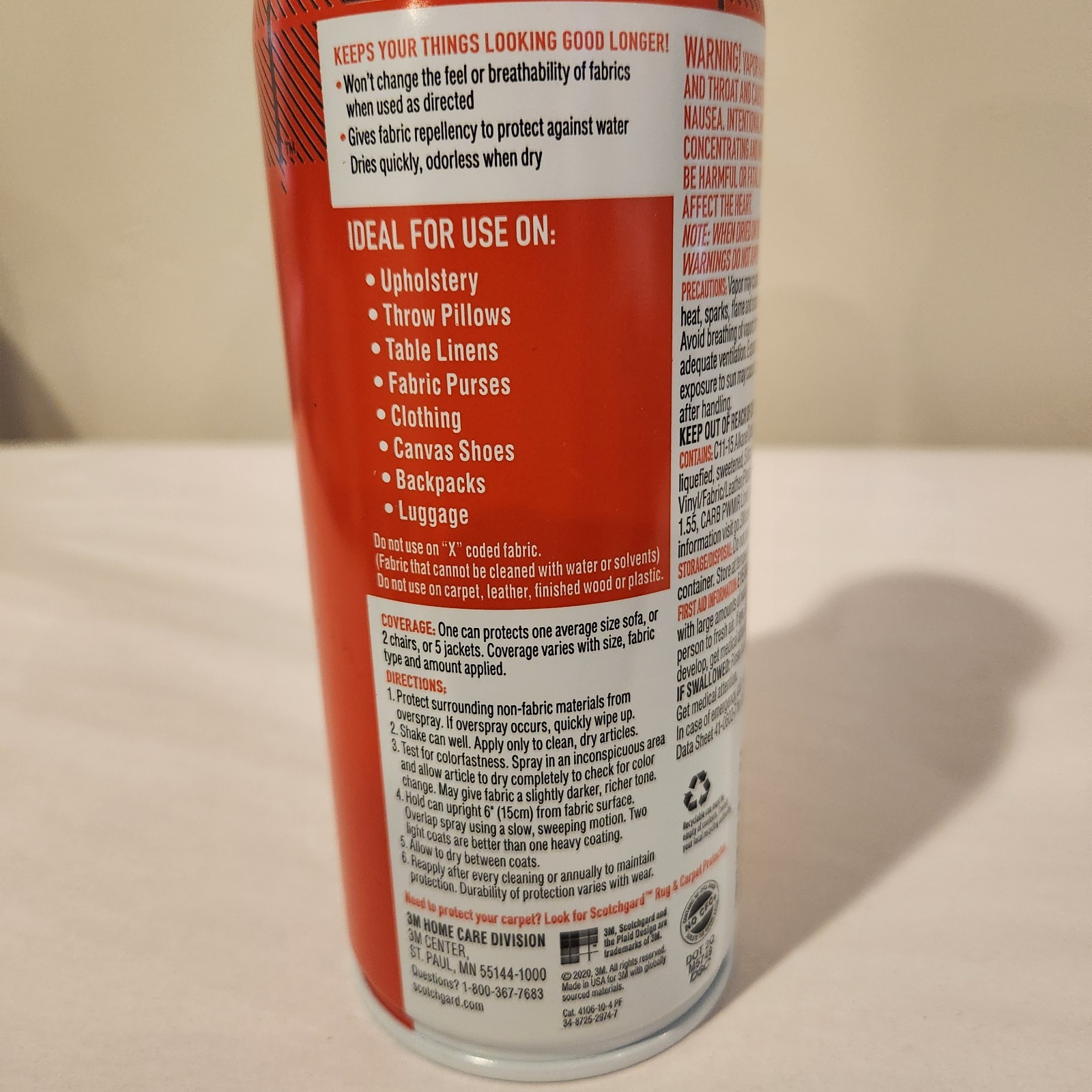 Scotchgard Fabric and Upholstery Protector, 1 Can 10 Oz