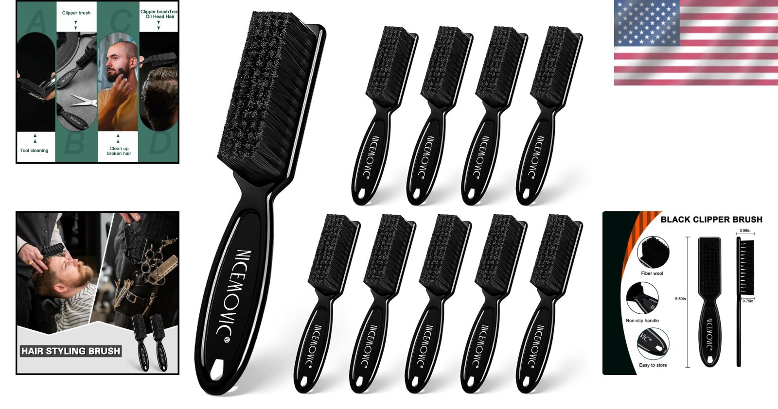 Compact 10-Pc Cleaning Brushes for Hair Tools, Kitchen, and Shoes – Multi-Use