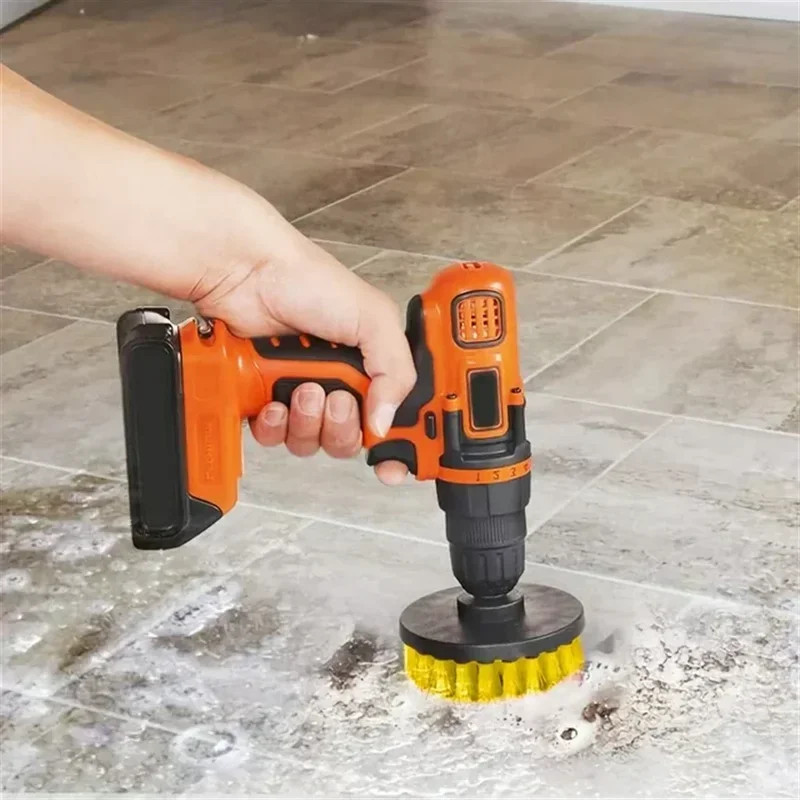 3-Piece Power Scrubber Drill Brush Set for Cleaning Grout, Tile, and Surfaces