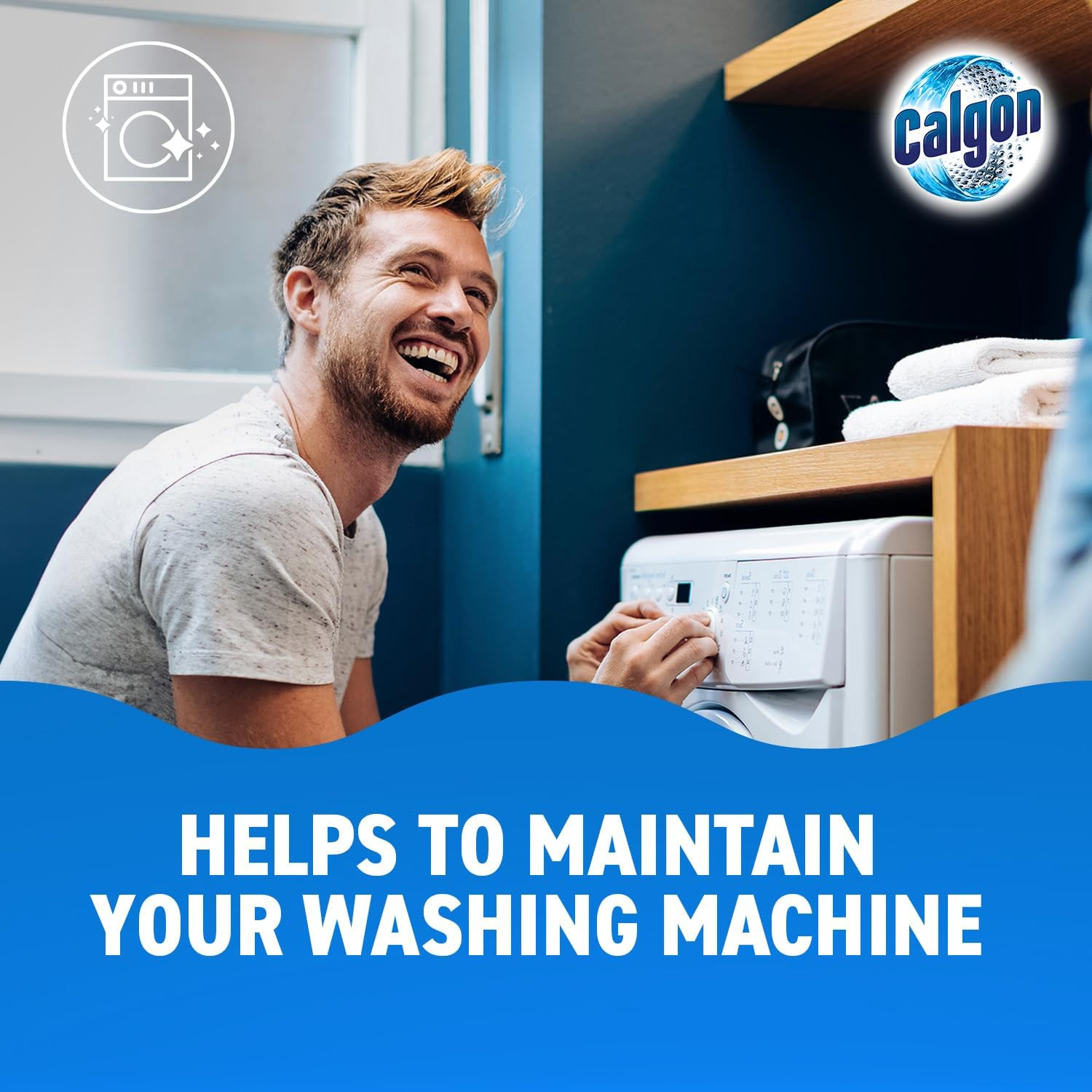 4-In-1 Washing Machine Cleaner and Water Softener Tablets, 75 Count, Removes Li