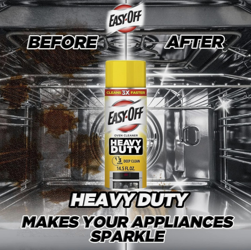 2 Pack -Easy off Heavy Duty Oven Cleaner, Destroys Tough Grease, Lemon 14.5oz