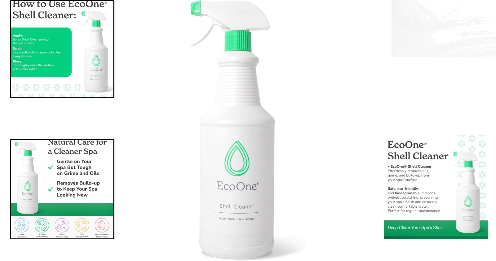 32 Oz All-Natural Spa Shell Cleaner | Foam-Free & Fragrance-Free Hot Tub Cleaner