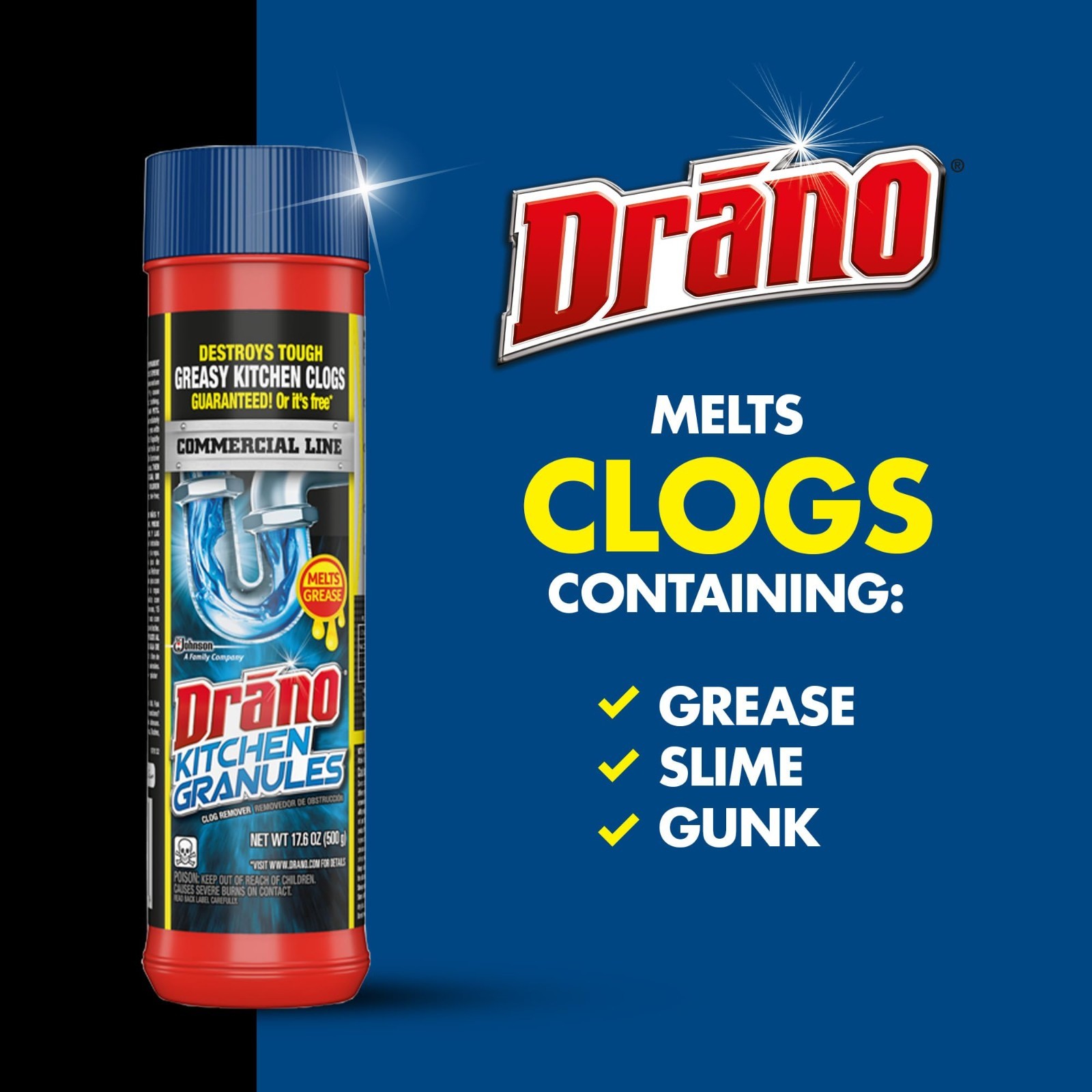 Drano Commercial Line 17.6 oz. Kitchen Granules Clog Remover